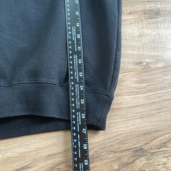 DRUNKNMUNKY Pullover Sweatshirt Mens 2XL Black Crew Hello Name Tag Y2K Thumbhole - Picture 14 of 14